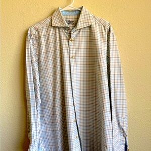 Nordstrom Men's Plaid Dress Shirt - Blue and White